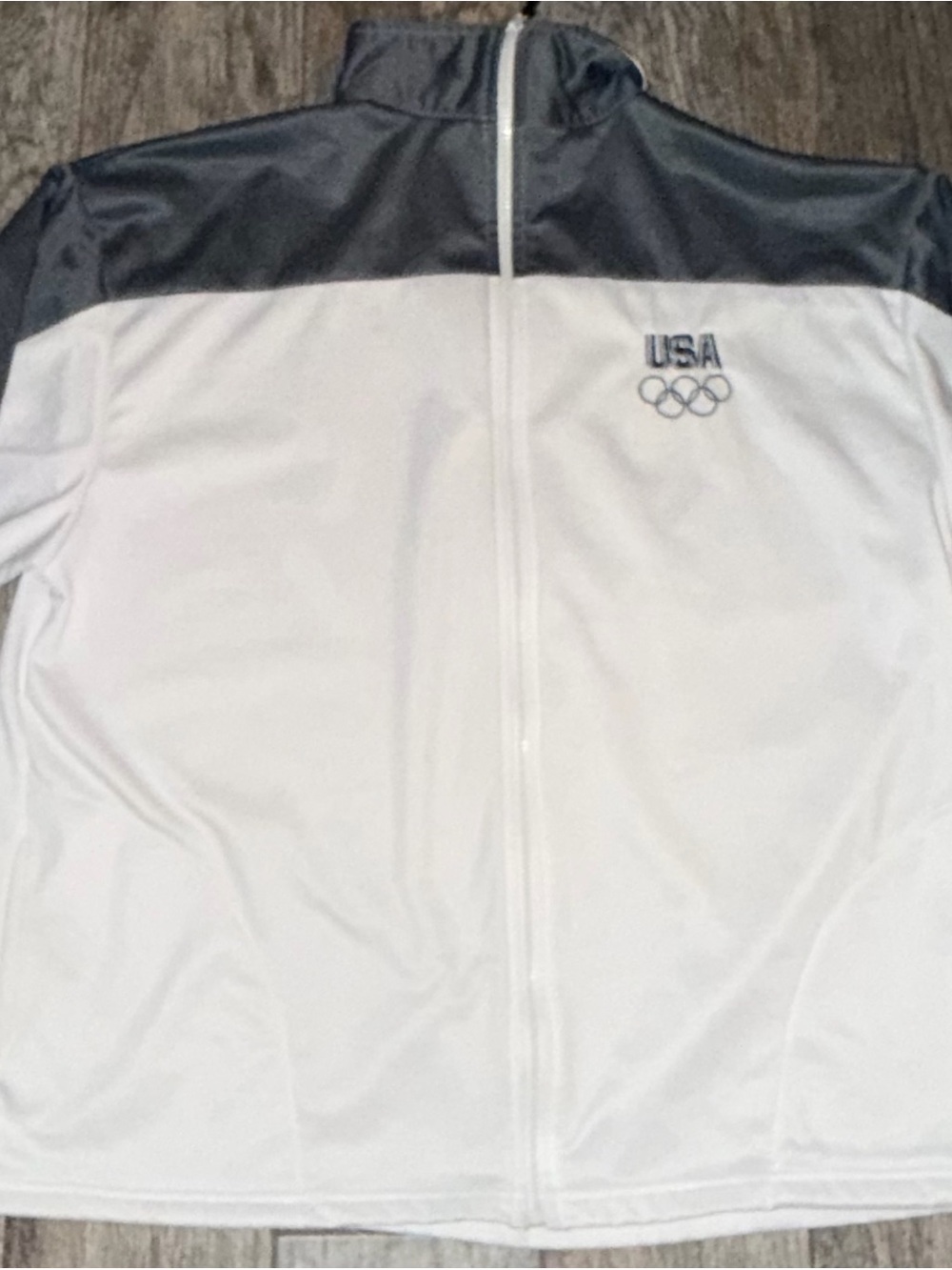 USA Olympics White & Navy Zip-Up Track Jacket